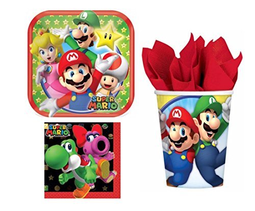 Super Mario Bros Party Pack for 8 Guests (32 Pieces) by Party Supplies