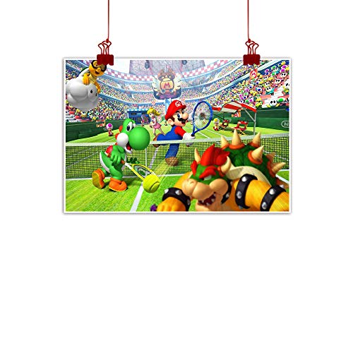 Super Mario Lienzo decorativo para pared como regalo Mario VS Yoshi Tennis Video Game sin marco 61 x 45 cm