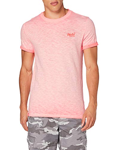 Superdry OL Low Roller tee Camiseta, Rosa (Hyper Fire Coral Py7), XL para Hombre