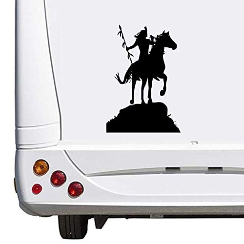 SUPERSTICKI Womo Wowa - Pegatina para coche, diseño de guerrero indio en caballo, 30 cm aprox.