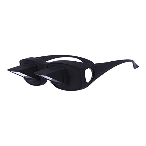SUPVOX Horizontal Lazy Reader Prism Eye Glasses Horizontal Viendo televisión Gafas de lectura (Negro)