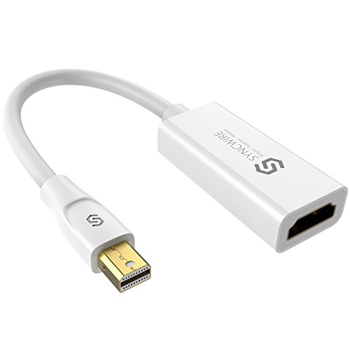 Syncwire Adaptador Mini DisplayPort HDMI 20 cm – Thunderbolt a HDMI Adaptador 4 K para Macbook Air/Pro, Mac Mini/Pro, iMac, Microsoft Surface Pro, Lenovo Thinkpad, Monitor, proyector, etc. – Blanco
