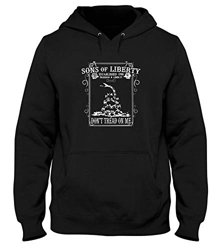 T-Shirtshock Sudadera con Capucha Hombre Negro TM0643 Sons of Liberty Dont Tread ON ME Nailed Sign