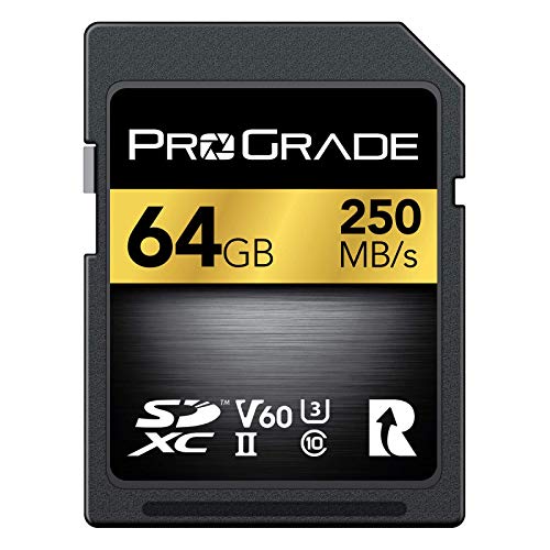 Tarjeta SD UHS-II de 64GB V60: velocidad de escritura de hasta 130MB/s y velocidad de lectura de 250MB/s | Para profesionales, cineastas, fotógrafos y conservadores de contenido: por Prograde Digital