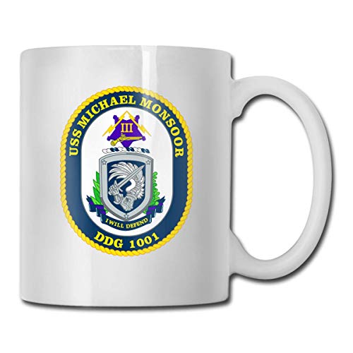 Tazas De Cerámica,Uss Michael Monsoor Ddg 1001 Taza De Leche Elegante Tazas Originales De Café Prima Taza Desayuno Divertidos Taza De Té,330ml