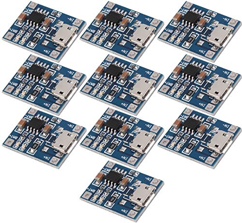 TECNOIOT 10pcs TC4056 1A 5V Lithium Battery Charging Module Mini/Micro USB Interface Compatible with TP4056