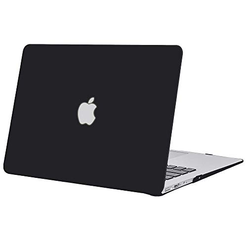 TECOOL Funda MacBook Air 13 (Versión: 2010-2017, Modelo: A1466 / A1369), Delgado Cubierta de Plástico Dura Case Carcasa para MacBook Air 13 - Negro