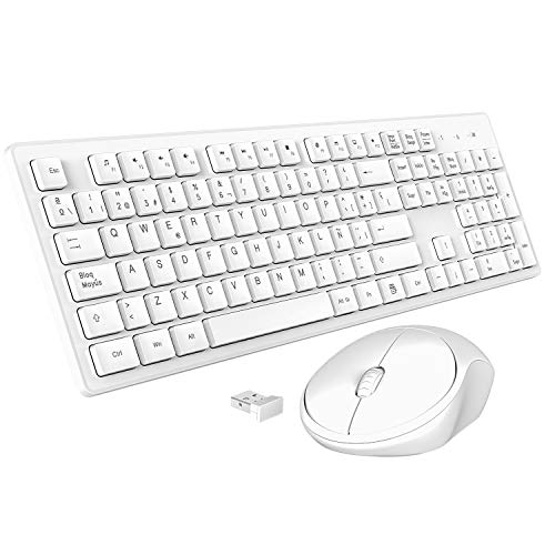 TedGem Teclado y Raton Inalambrico Español, 2.4G Teclado Inalambrico USB Teclado Raton Inalambrico PC Ergonómico Teclado Inalambrico PC con 105 Tecla para Windows 7/8/10/2000 / XP/Vista(Blanco) TedGem Teclado y Raton Inalambrico Español, 2.4G Teclado Inalambrico USB Teclado Raton Inalambrico PC Ergonómico Teclado Inalambrico PC con 105 Tecla para Windows 7/8/10/2000 / XP/Vista(Blanco)