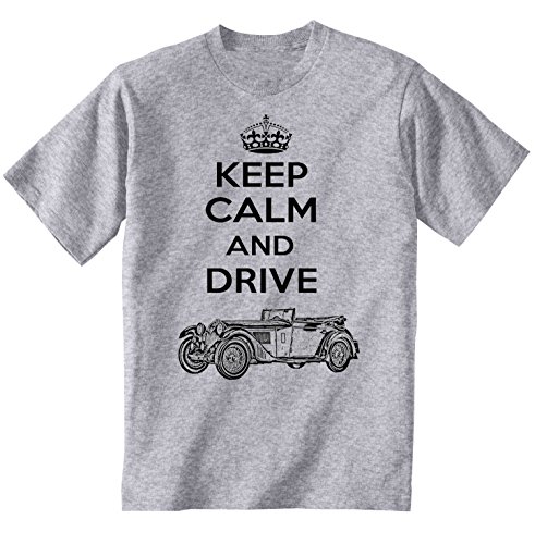 TEESANDENGINES ALFA Romeo 6C Keep Calm Grey Camiseta para hombre Gris gris XL