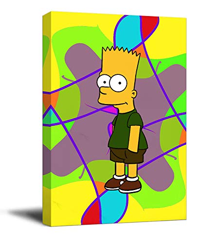 The Simpsons - Lienzo decorativo enmarcado (30,48 x 45,72 cm), diseño de Bart Simpson