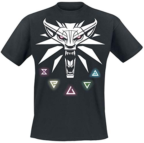 The Witcher Signs Of The Witcher Camiseta Negro XL