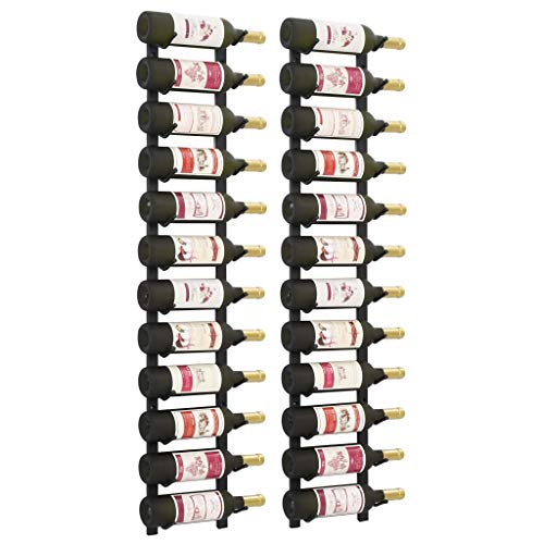 Tidyard Botellero para vinos de pared para restaurantes, bares, mobiliario diario del hogar, 2 unidades,Caben hasta 24 botellas de vino (no incluidas) Tidyard Botellero para vinos de pared para restaurantes, bares, mobiliario diario del hogar, 2 unidades,Caben hasta 24 botellas de vino (no incluidas)