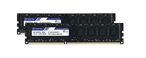 Timetec Hynix IC 8GB Kit (2x4GB) DDR3L 1600MHz PC3-12800 Unbuffered Non-ECC 1.35V CL11 2Rx8 Dual Rank 240 Pin UDIMM Pc sobremesa Memoria principal Module Upgrade (8GB Kit (2x4GB))