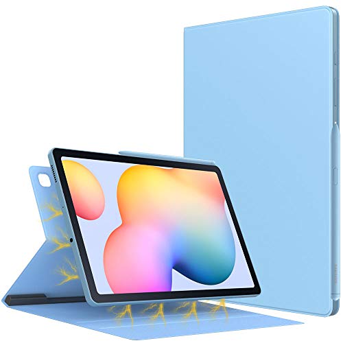 TiMOVO Funda Compatible con All-New Samsung Galaxy Tab S6 Lite 10.4 Inch 2020 (SM-P610/P615), Estuche Protector Delgado Adsorción Magnética de Stylus Lápiz con Auto Estela/Sueño - Azul Claro