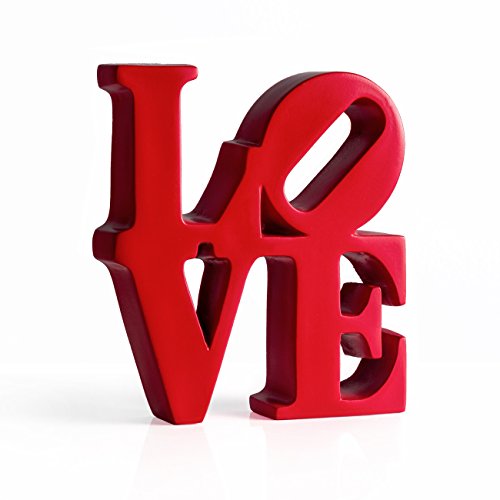 Torre & Tagus 902378 - Figura decorativa de resina, diseño con texto "Love", color rojo