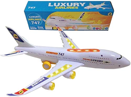 ToyZe Bump and Go Action, Boeing 747 Airplane Toy, con luces y sonidos reales. TR-747
