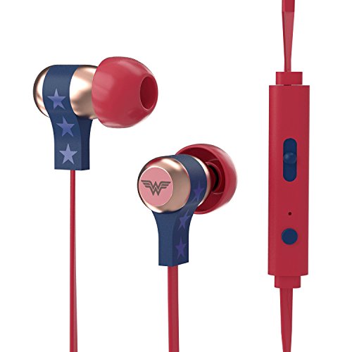 Tribe DC Comics - Auriculares in-ear con cable y micrófono I In-Ear estéreo para para Iphone, Android, Movil, PS4, XBOX, PC, Computador - diseño Wonder Woman