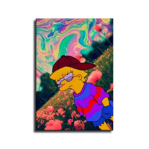 Trippy Lisa Simpson Hippie - Póster de lienzo y arte de pared, diseño moderno
