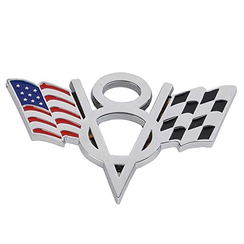 turkeybaby Etiqueta Engomada del Coche, Etiqueta Engomada De La Etiqueta del Emblema del Emblema del Coche De La Bandera Americana De EE. UU. V8 De Metal para Ford Chevrolet Bandera Estadounidense