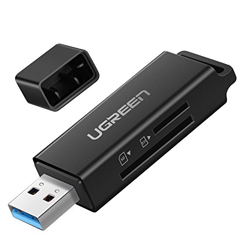 UGREEN Lector Tarjeta de Memoria SD/Micro SD, Lector Tarjetas SD USB 3.0 Alta Velocidad 5Gbps, Adaptador Tarjeta SD para TF, SDXC, SDHC, Micro SDXC, Micro SDHC, Compatible con Windows 10/8 y Mac OS