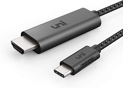 uni Cable USB C a HDMI (4K@60Hz), 3m Cable USB Tipo C a HDMI [Compatible con Thunderbolt 3] para MacBook Pro 2019/2018/2017, MacBook Air/iPad Pro 2018, Surface Book 2, Samsung S10 y más-Gris