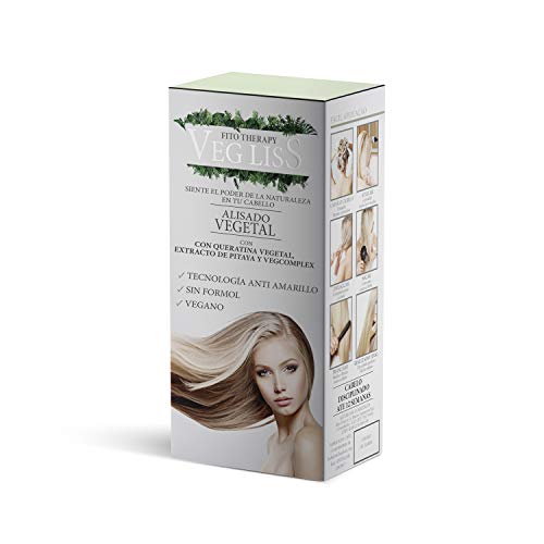 VegLiss Alisado Brasileño Vegetal, Kit Alisado con Champu Remineralizante PreTratamiento 30 ml, Tratamiento Alisador 120 ml, Sistema Anti-Amarillo, Libre de Silicona, Sulfatos y Parabenos VegLiss Alisado Brasileño Vegetal, Kit Alisado con Champu Remineralizante PreTratamiento 30 ml, Tratamiento Alisador 120 ml, Sistema Anti-Amarillo, Libre de Silicona, Sulfatos y Parabenos
