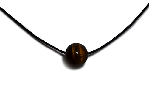 Vifaleno Collar de Piedras Preciosas Joyas, Ojo de Tigre, Natural, esférico, 12mm
