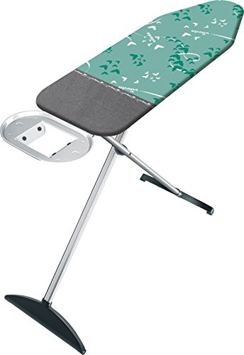 Vileda Park & Go - Tabla de planchar grande, altura regulable 75 - 96 cm, incluye funda con zona extra resistente para colocar planchas, medidas: 120 x 38cm, color verde y gris