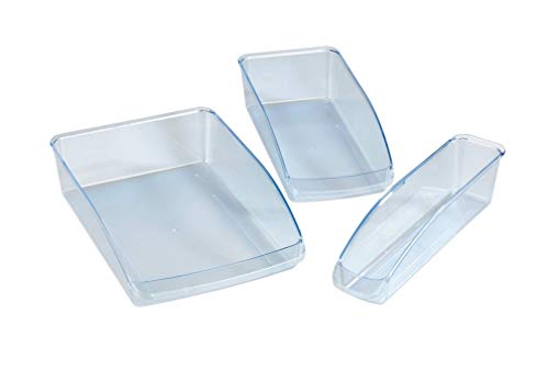 Wenko Caja organizadora para frigorífico, 3 Piezas, poliestireno, Transparente, 22,5 x 8 x 33 cm 15 x 8 x 33 cm und 7 x 8 x 33 cm