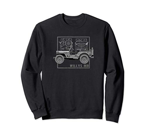Willys MB Vintage Off Road Classic Vehicle WW2 Sudadera