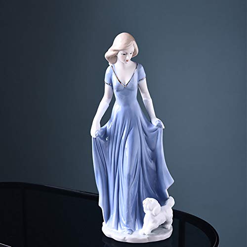 WRJ Escultura De La Belleza De Cerámica Figura De Muebles De Artesanía Decoración Niña Dama Porcelana Ornamento Artesanía Regalo De La Boda,2