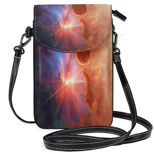 XCNGG bolso del teléfono Small Crossbody Coin Purse Planet Starry Sky GalaxyPhonepurse for Women Bags Leather Multicolor smart phone Bags Purse With Removable Strap