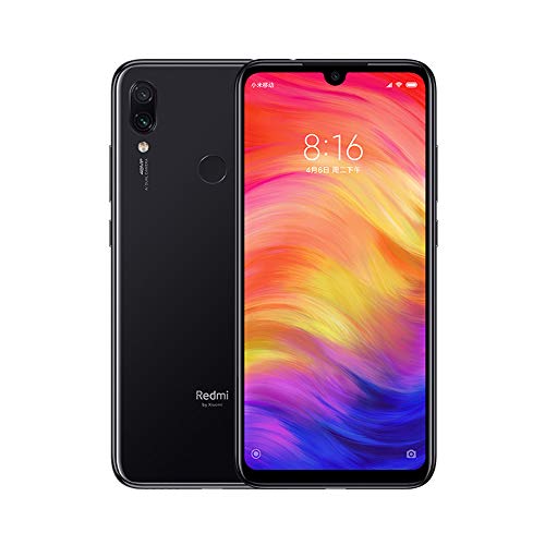 Xiaomi Redmi Note 7 Smartphones de 6.3'' Pantalla Completa, 4GB RAM + 128GB ROM, Snapdragon 660 procesador Octa-Core, 13MP Delantero y 48MP + 5MP Doble cámara Trasera Teléfonos móviles (Negro)