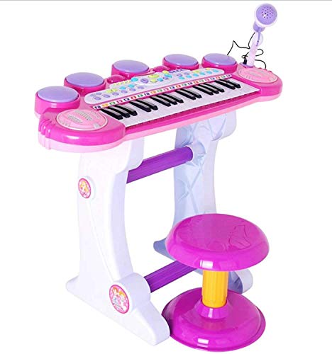 XINRUIBO Teclado niños Juguete Piano 37 Teclas Piano Instrumento Musical Piano para niños con función de grabación y reproducción de Soporte Incl.Teclado de bebé de micrófono, b Piano Infantil