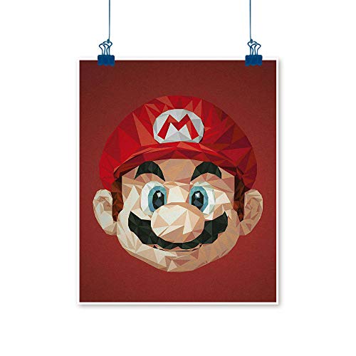 Xlcsomf Mario Super Smash Bros Ultimate arte de pared para sala de estar – 12 x 16 pulgadas videojuegos Super Mario para decoración de sala de estar, sin marco