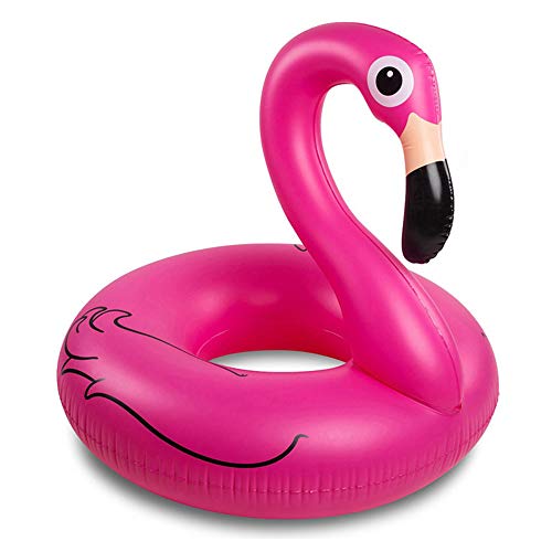 XMH Anillo De Natación para Animales, Anillo De Natación para Flotar Inflable De Flamenco para Adultos, Balsa De Flotadores Inflables para Natación, Balsa De Natación para Niños,Rosado,120cm