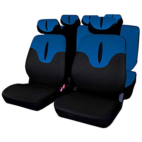 XY COOL Juego Completo de Fundas para Asientos de Coche universales - 9 Piezas (Azul)