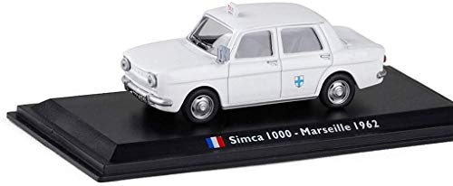 YaPin Model Car Modelo 1/43 Simka 1000 Francés Marsella Taxi 1962 aleación Modelo de Coche de colección (Color : White)