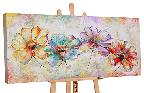YS-Art Premium | Cuadro Pintado a Mano Hermosas Flores | Cuadro Moderno acrilico | 160 x 80 cm | Lienzo Pintado a Mano | Cuadros Dormitories | único | PS007