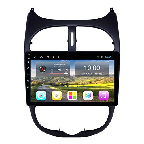 YSSSZ Navegador GPS para automóvil Reproductor Multimedia estéreo para Peugeot 206, Radio satelital Soporte de Pantalla táctil de 9 Pulgadas FM/Bluetooth/WiFi/SWC/Mirror Link,2G+32G