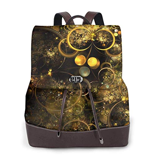 Yuanmeiju Womens Fashion Backpack Abstract Swirl Sphere Background Shoulder Schoolbag Leather Casual Bag Girls