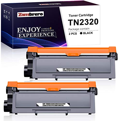 Zambrero TN2320 TN-2320 TN2310 TN-2310 Cartucho Tóner Compatible para Brother MFC-L2700DW MFC-L2720DW MFC-L2740DW MFC-L2700DN HL-L2300D HL-L2340DW DCP-L2520DW DCP-L2540DN DCP-L2500D (2 Negro) Zambrero TN2320 TN-2320 TN2310 TN-2310 Cartucho Tóner Compatible para Brother MFC-L2700DW MFC-L2720DW MFC-L2740DW MFC-L2700DN HL-L2300D HL-L2340DW DCP-L2520DW DCP-L2540DN DCP-L2500D (2 Negro)