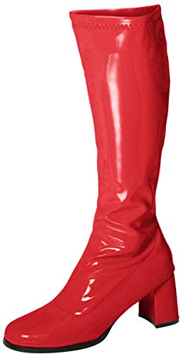Zapatos con hebilla BS12733 para mujer, estilo retro de los años 60 y 70 para fiestas de disfraces, color Rojo, talla 39 EU