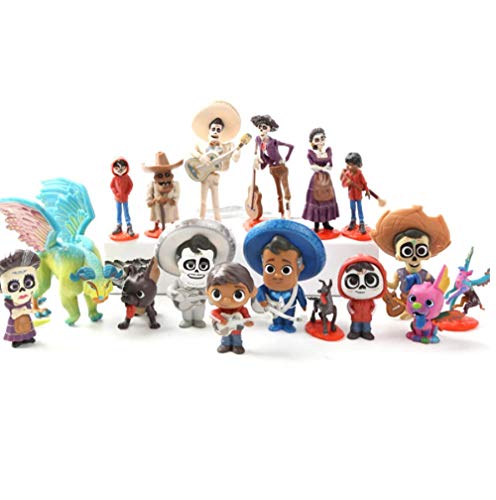 zdfgv 17 unids/Lote película Coco Pixar Miguel Hector Perro Muerte Pepita Figura Juguetes PVC Figura de acción Figura de película para niños 5-9 cm