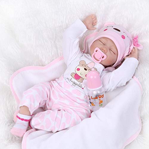 ZIYIUI 22 Pulgadas 55 cmBebe Reborn Niña Ojos Cerrados Muñecos Reborn Reales Niña De Silicona Reales Regalo Bebe Recien Nacido Tres años ZIYIUI 22 Pulgadas 55 cmBebe Reborn Niña Ojos Cerrados Muñecos Reborn Reales Niña De Silicona Reales Regalo Bebe Recien Nacido Tres años