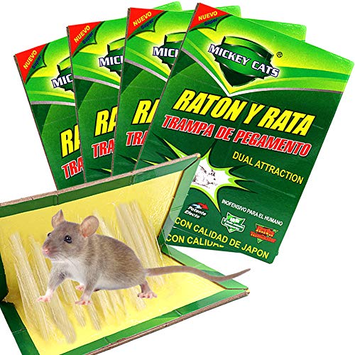 ZOORE 4 Unidades , Profesional Trampa para Ratónes, fácil de Usar ratón Adhesivas para ratoncillos y (34cm x 22cm)