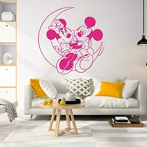 Zykang Big Moon Mouse Tatuajes de pared Baby Nursery Niños S Habitación Cartoon Anime Wall Sticker Chica Habitación Pareja Vinilo 45 * 45Cm-56 * 56Cm_1