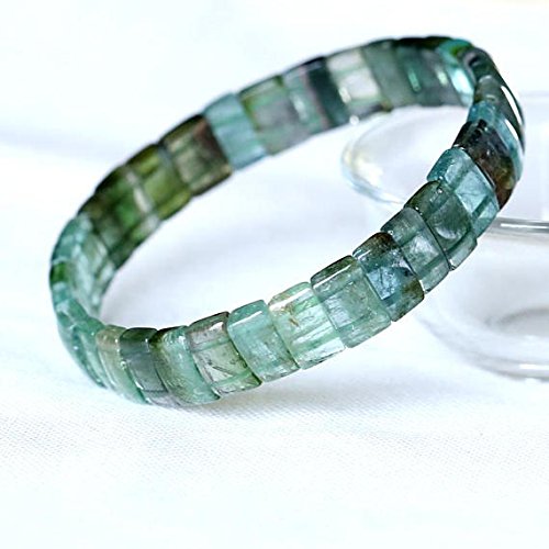 1 Strands Natural Green Blue Watermelon Tourmaline Stretch Bracelet Flat Rectangle Beads Size: 3x5x9mm 05027