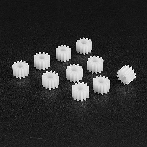 10 unids/lote 3mm diámetro de agujero 123A 12 dientes engranaje de eje de plástico 5x7mm accesorios de juguete para motor de robot de coche DIY