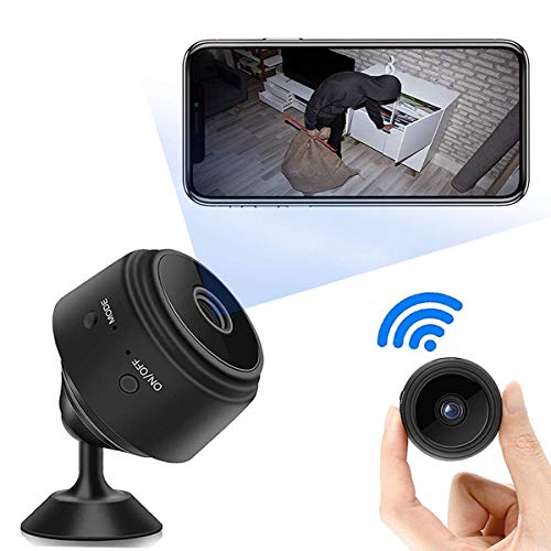 1080P HD Mini Camara de Vigilancia,Portátil WiFi Cámara con IR Visión Nocturna Detector de Movimiento,Grabadora de Video,Camaras de Seguridad Pequeña con Visualización Remota para Interior/Exterior